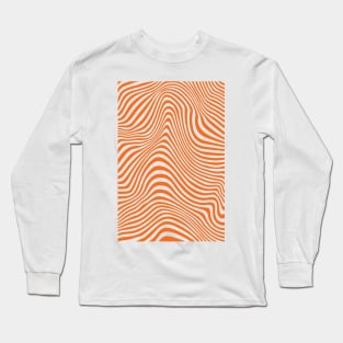 Orange Liquid Marble 70s Retro Op Art Long Sleeve T-Shirt